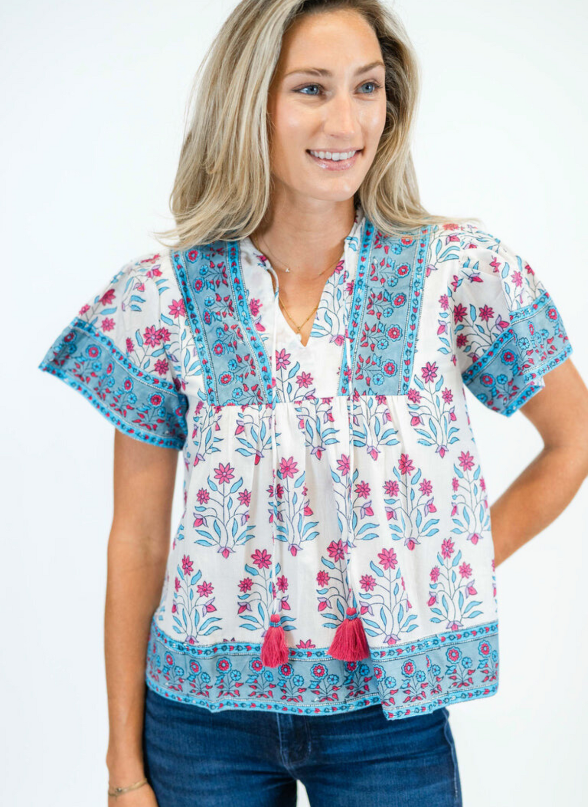 Catalina Blouse - Tropical Surf