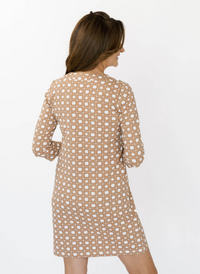 Lucille 3/4 Sleeve Dress - Cane + Camel