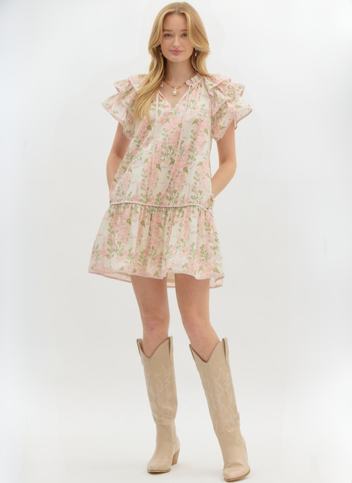 Camilla Floral Mini Dress - Pink