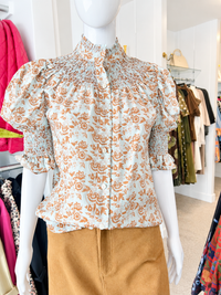 Sammy Cotton Voile Top - Sky Print