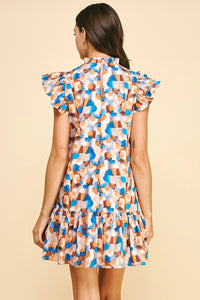 Watercolor Drop Hem Mini Dress