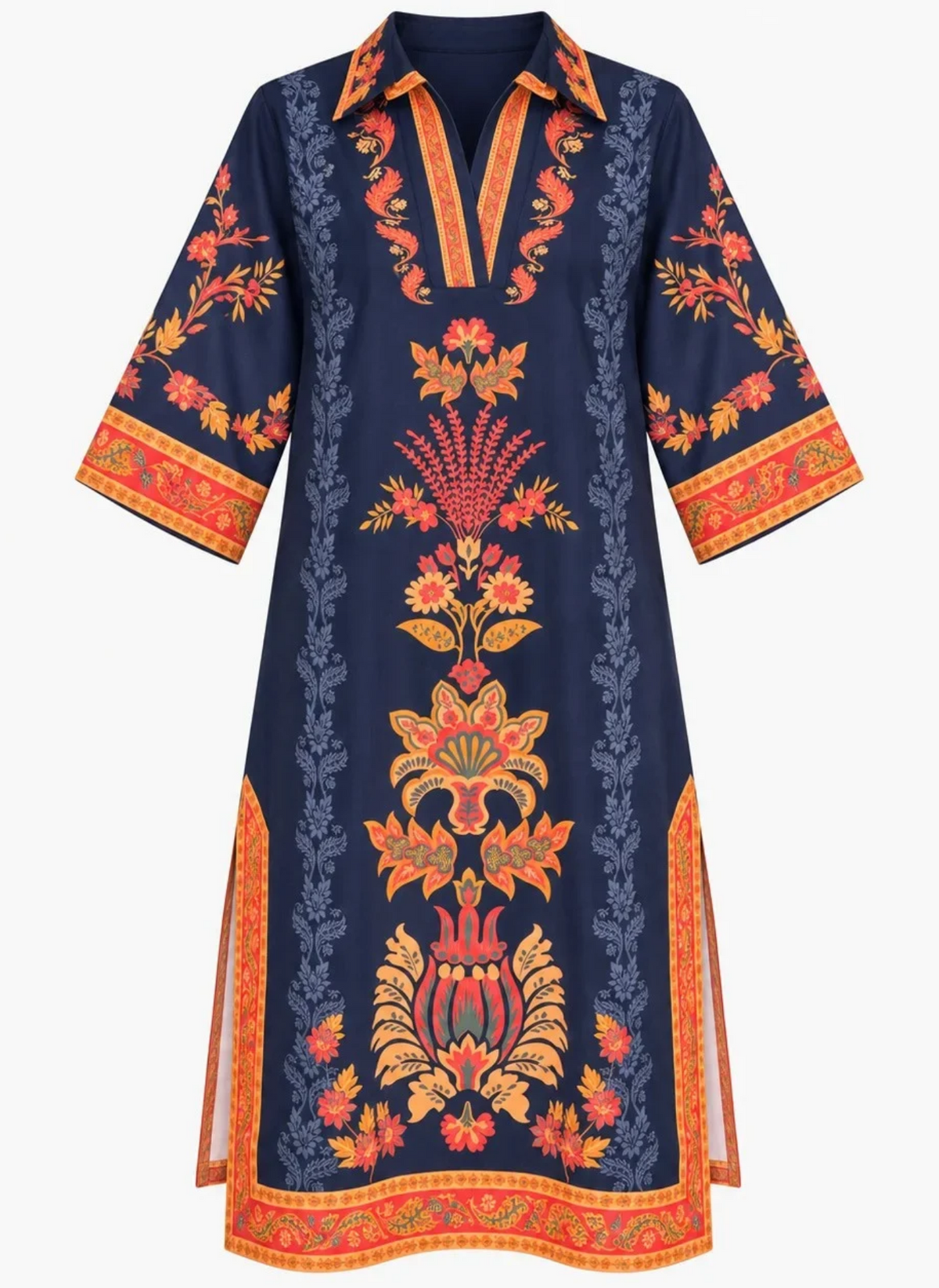 Aspen Midi Dress - Chintz Navy