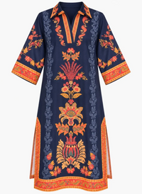 Aspen Midi Dress - Chintz Navy
