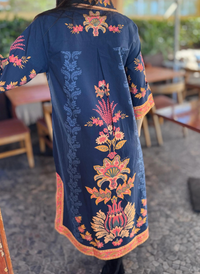 Aspen Midi Dress - Chintz Navy