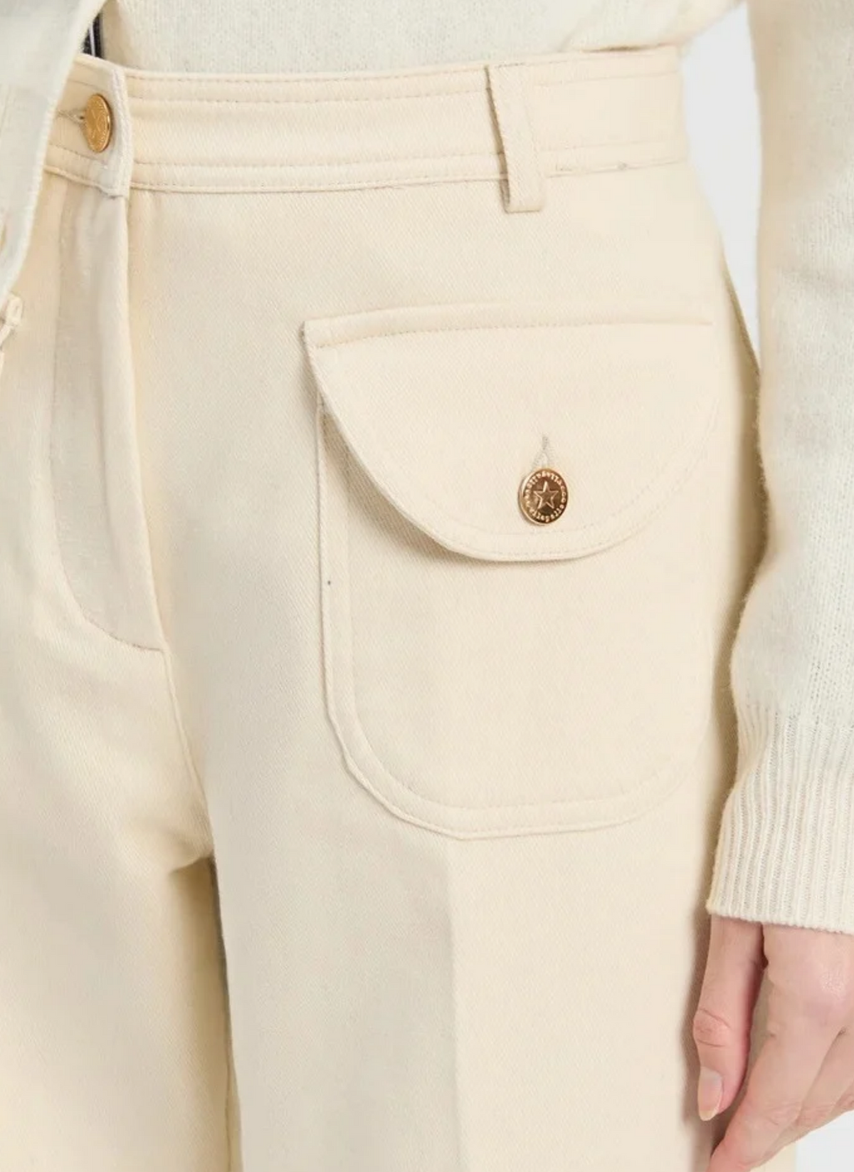 Decorative Pocket Straight Leg Pant