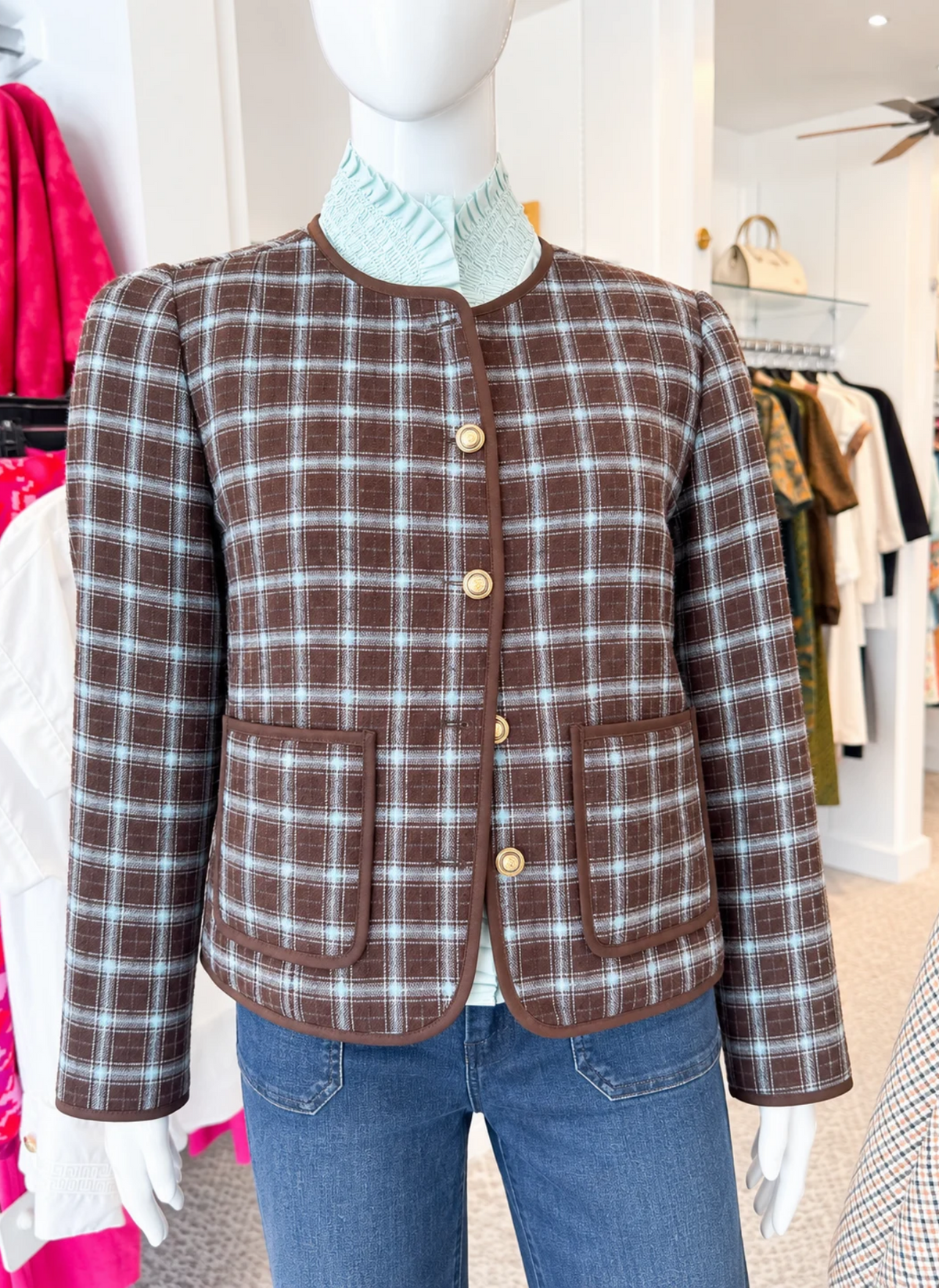 Alana Quilted Jacket - Blue Combo