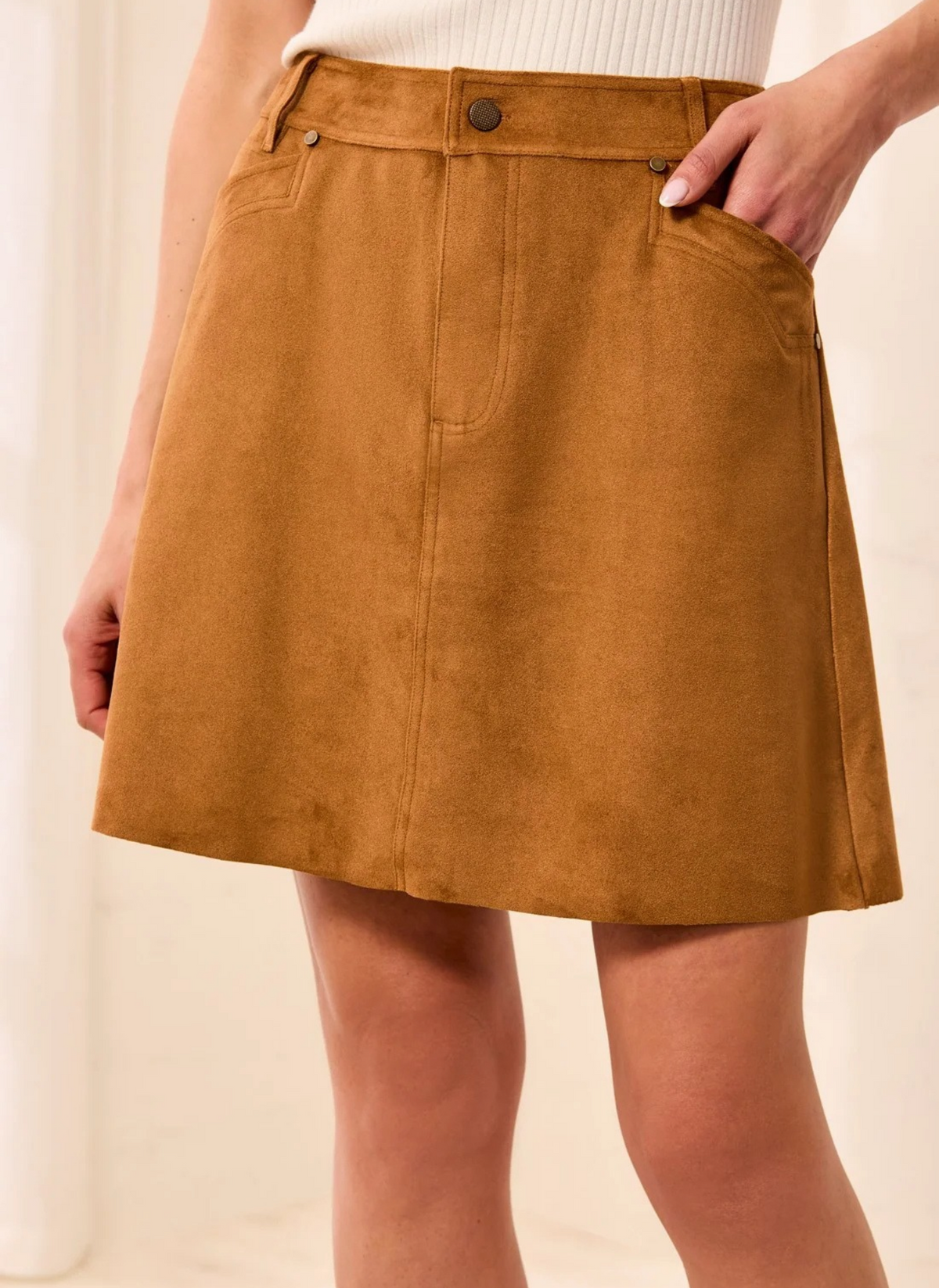 Faux Suede A-Line Mini Skirt
