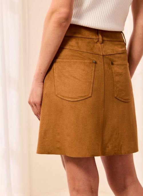 Faux Suede A-Line Mini Skirt