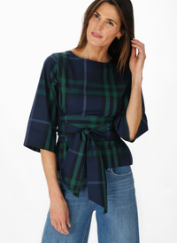 Esme Top - Navy Plaid
