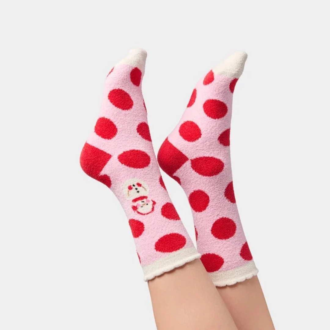 Polka Dot Snowman Socks