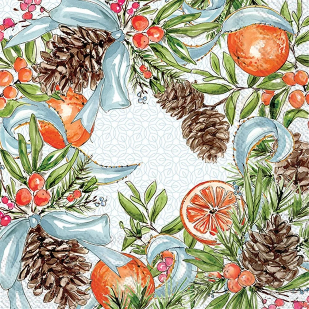 Pinecones and Ribbons Luncheon Napkins