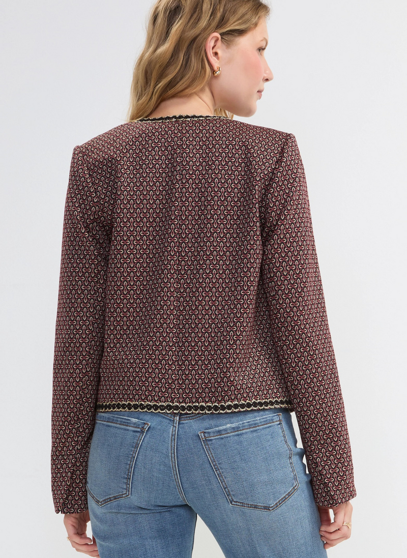 Lady Collarless Jacket w/ Gold Trim