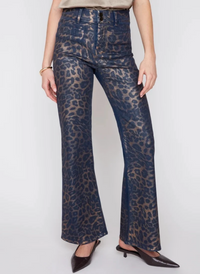 Metallic Leopard Bootcut Jeans
