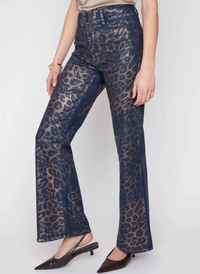 Metallic Leopard Bootcut Jeans