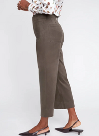 Faux Suede Crop Wide Leg Pant