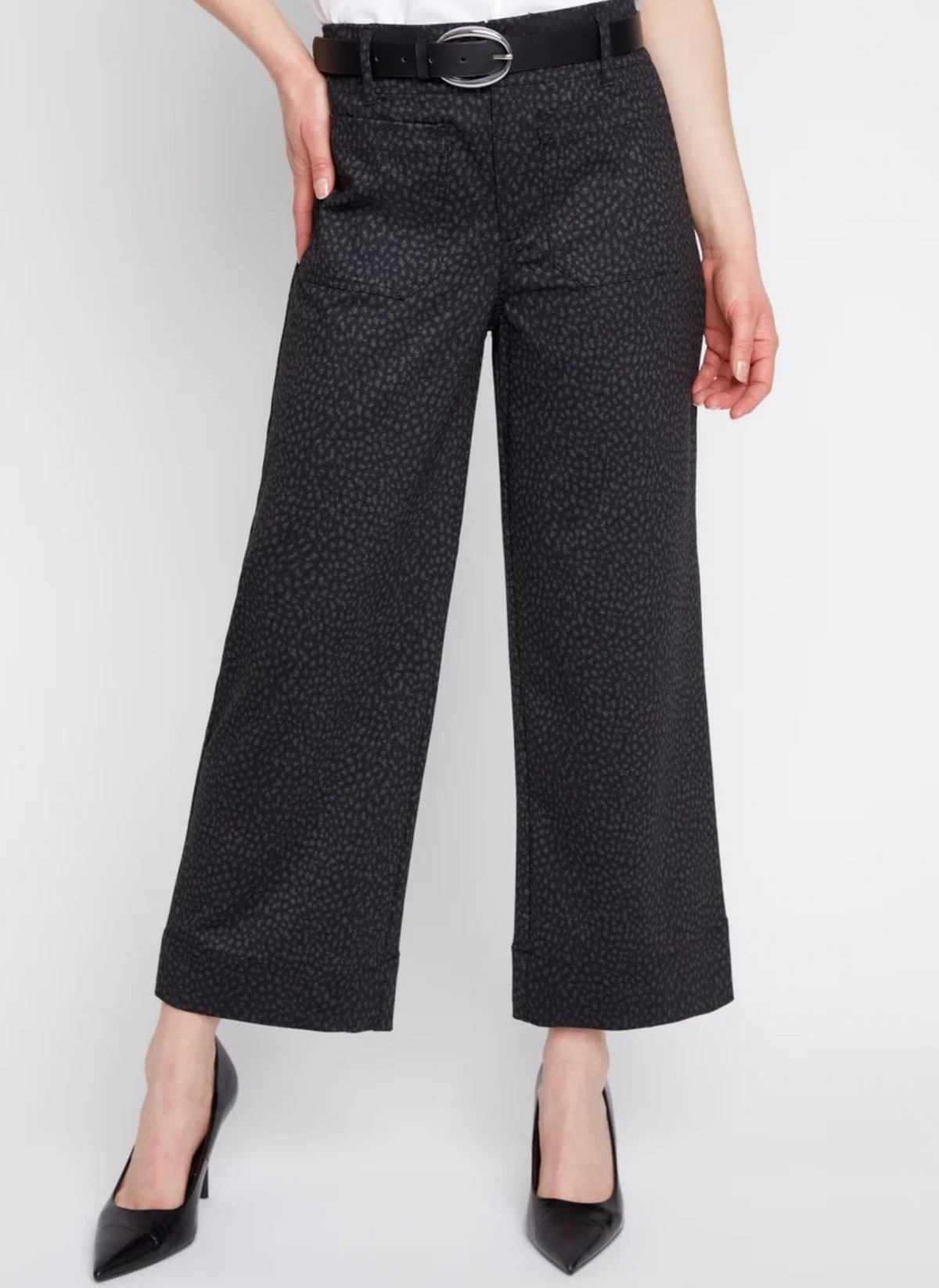 Spotted Knit Pant w/ Patch Pockets