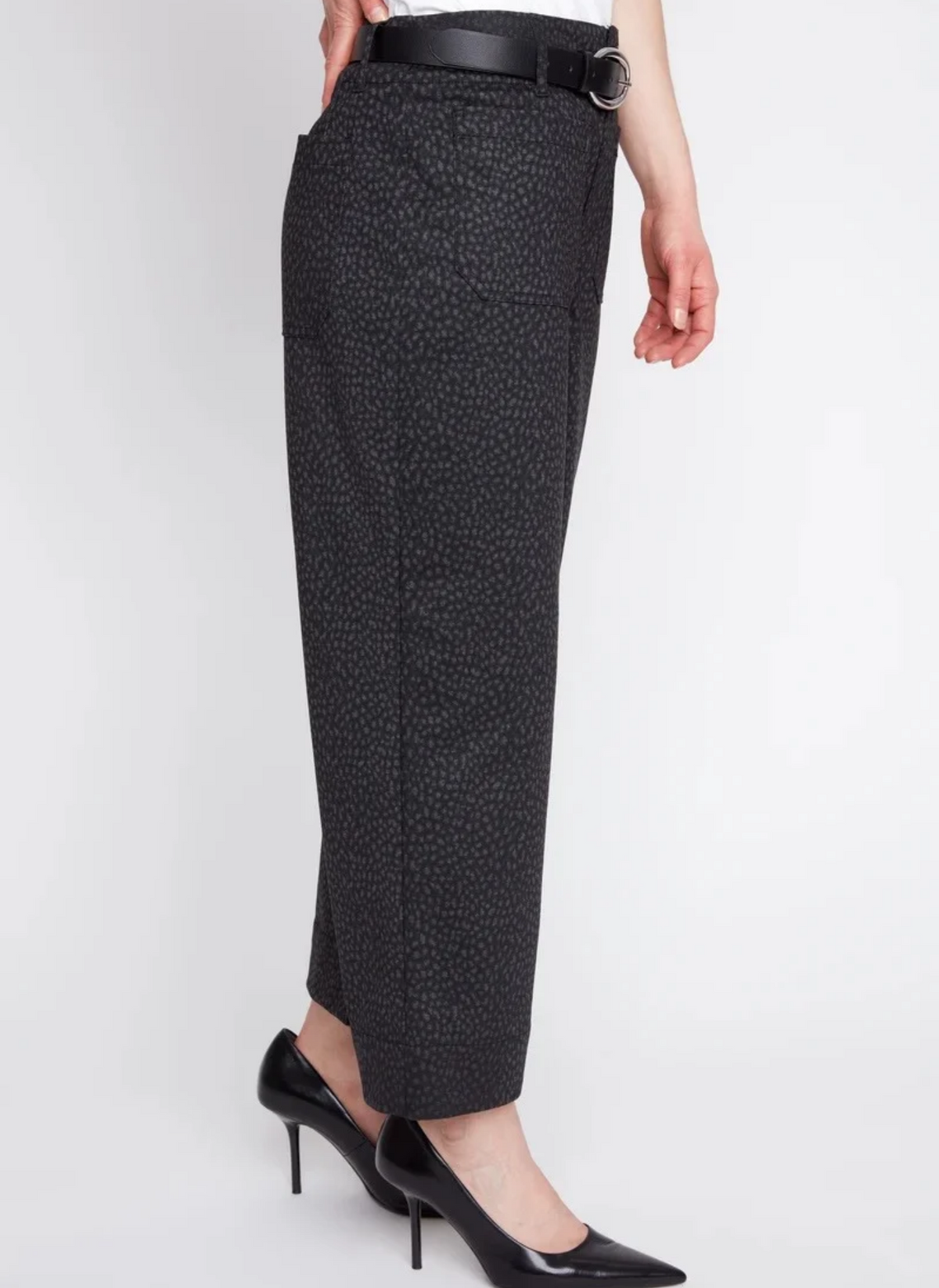 Spotted Knit Pant w/ Patch Pockets