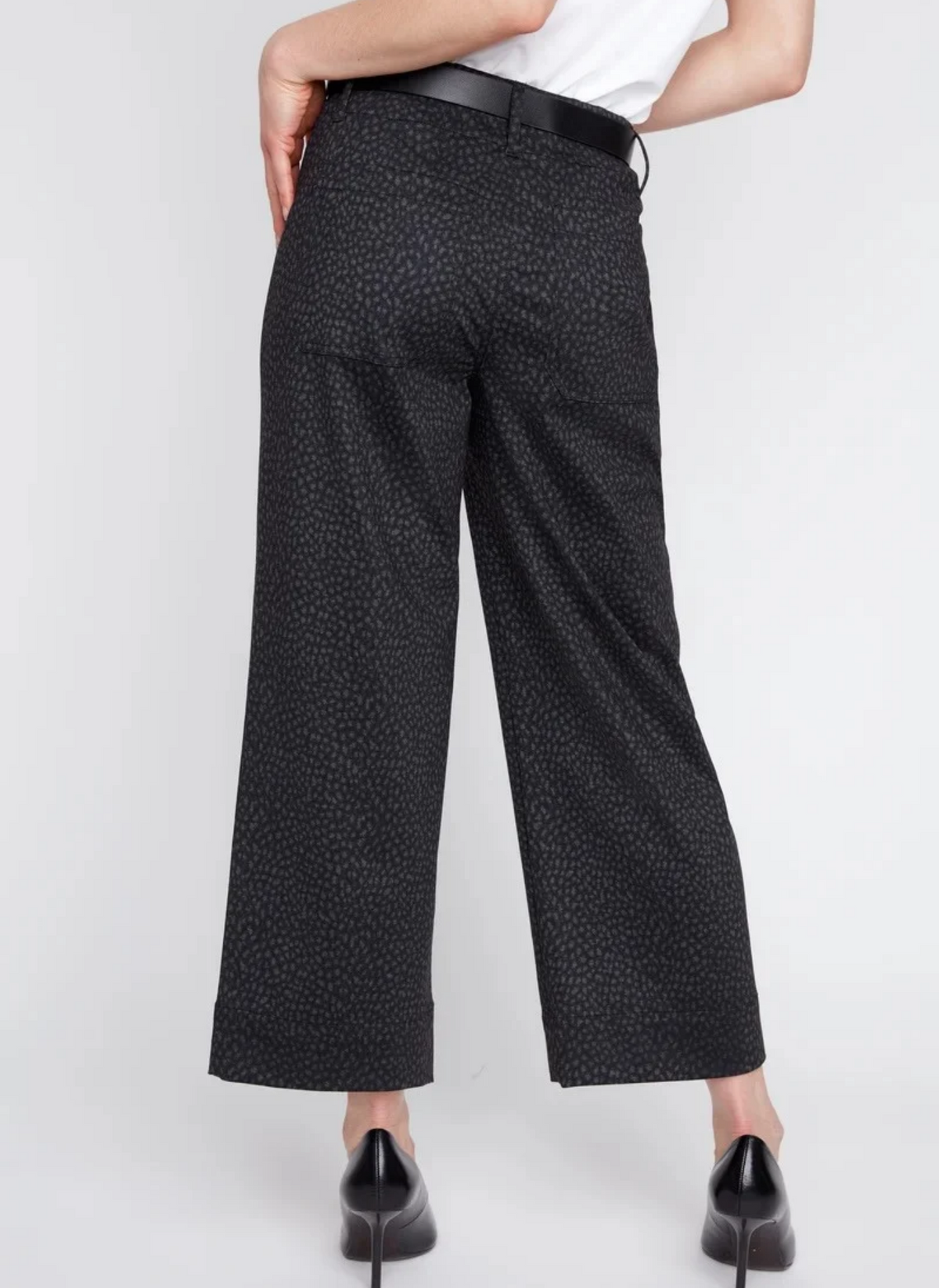 Spotted Knit Pant w/ Patch Pockets