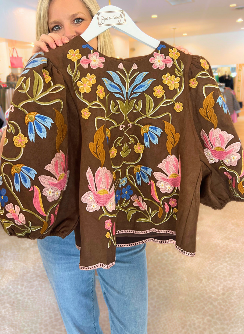 Wildflower Faux Suede Top