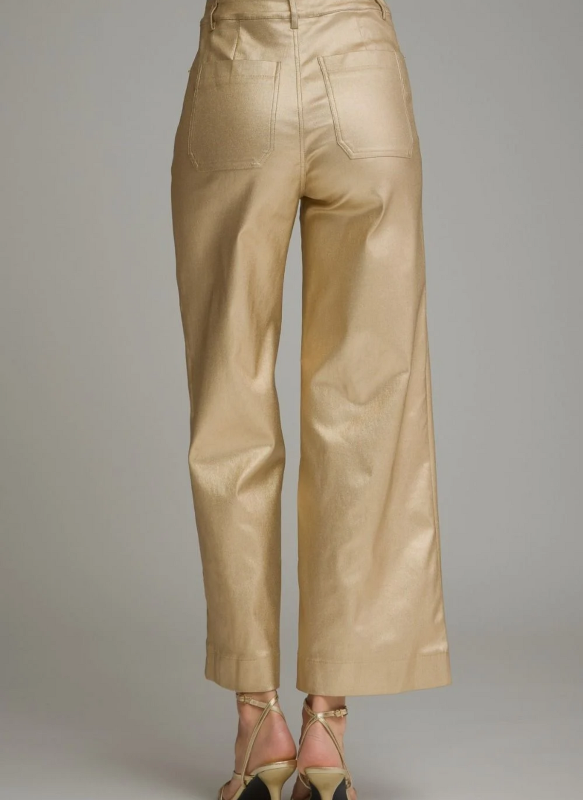 Metallic Wide Leg Pant