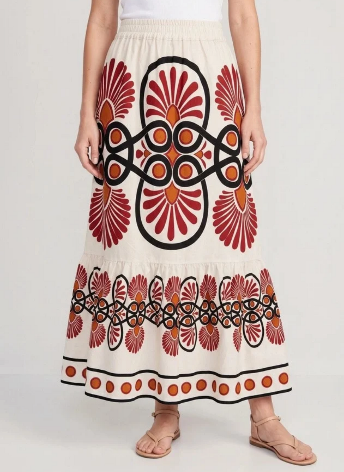 Daphne Printed Tiered Skirt