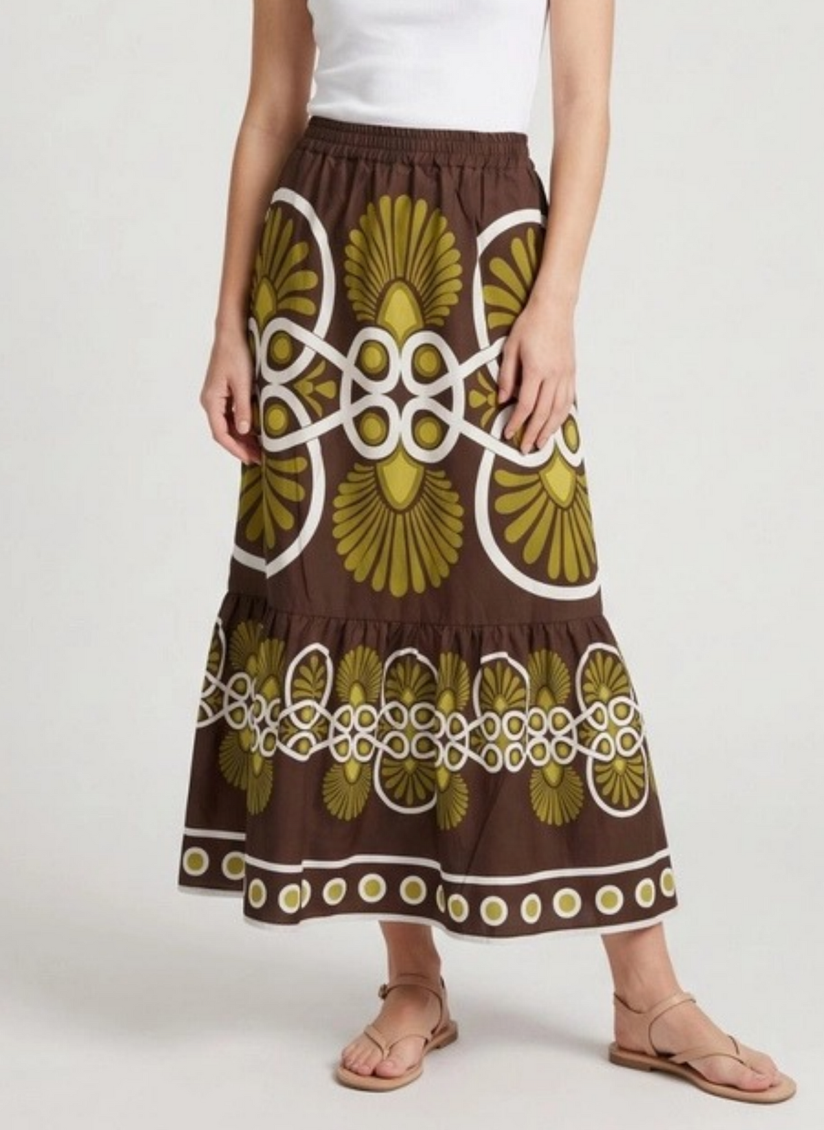 Daphne Printed Tiered Skirt