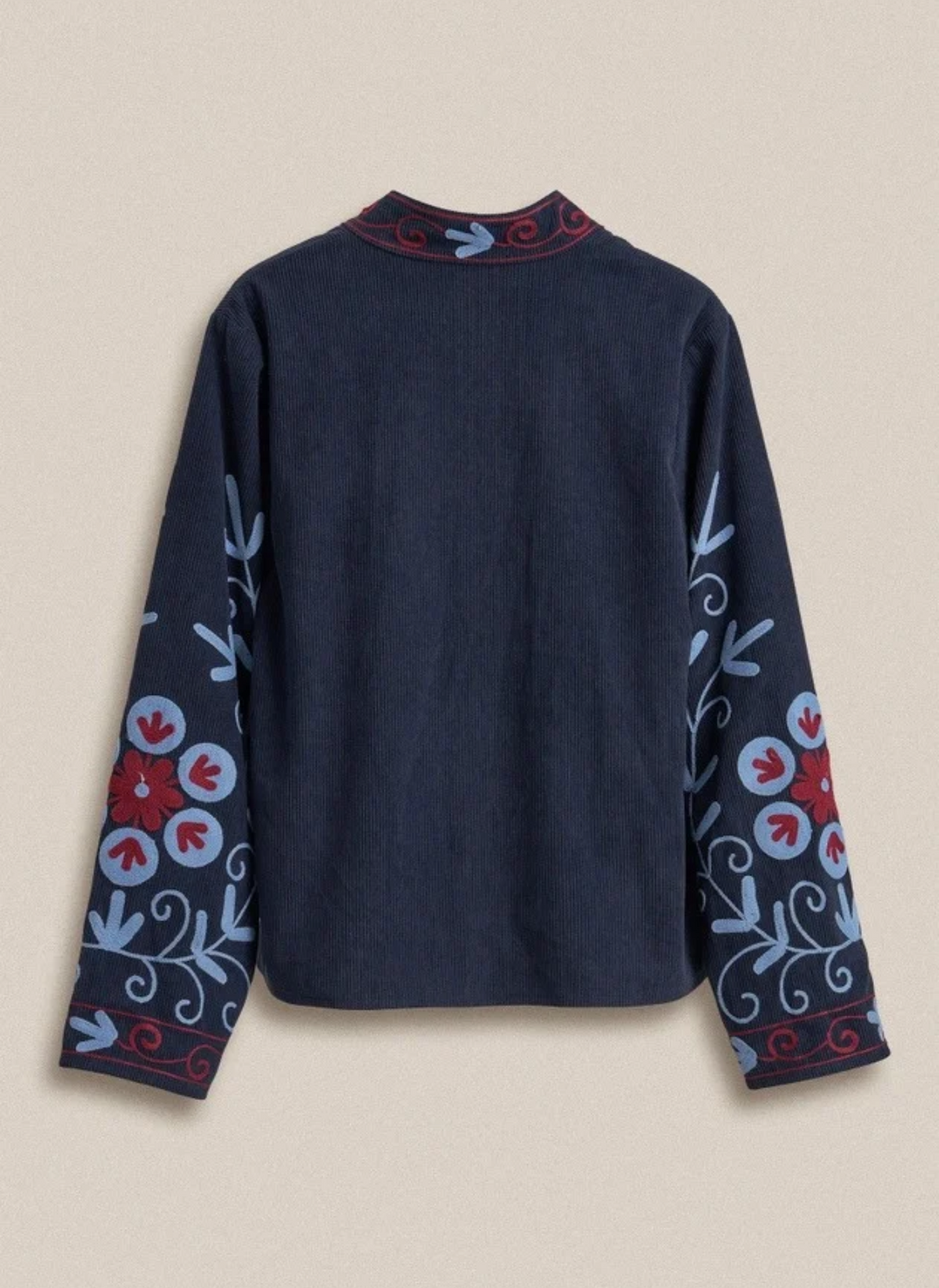 Folk Floral Scroll Embroidered Jacket