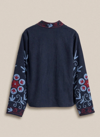 Folk Floral Scroll Embroidered Jacket