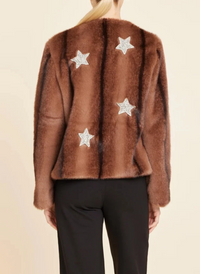 Faux Fur Star Embellished Jacket