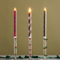 LED Tartan Taper Candles
