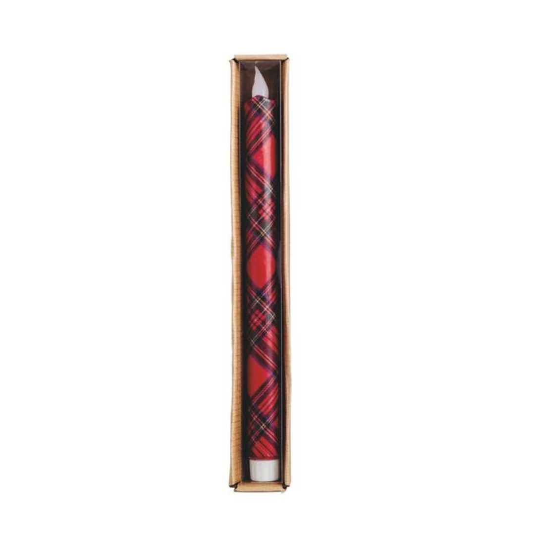 LED Tartan Taper Candles