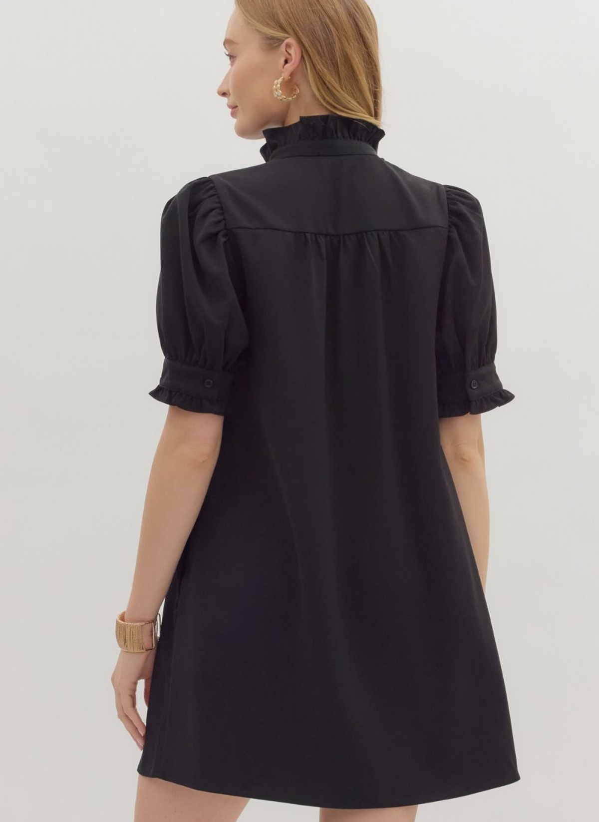 Ruffle Around Shirt Dress