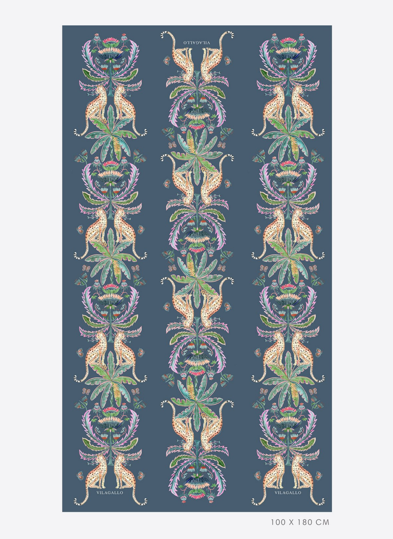 Leopard and Palm Print Scarf