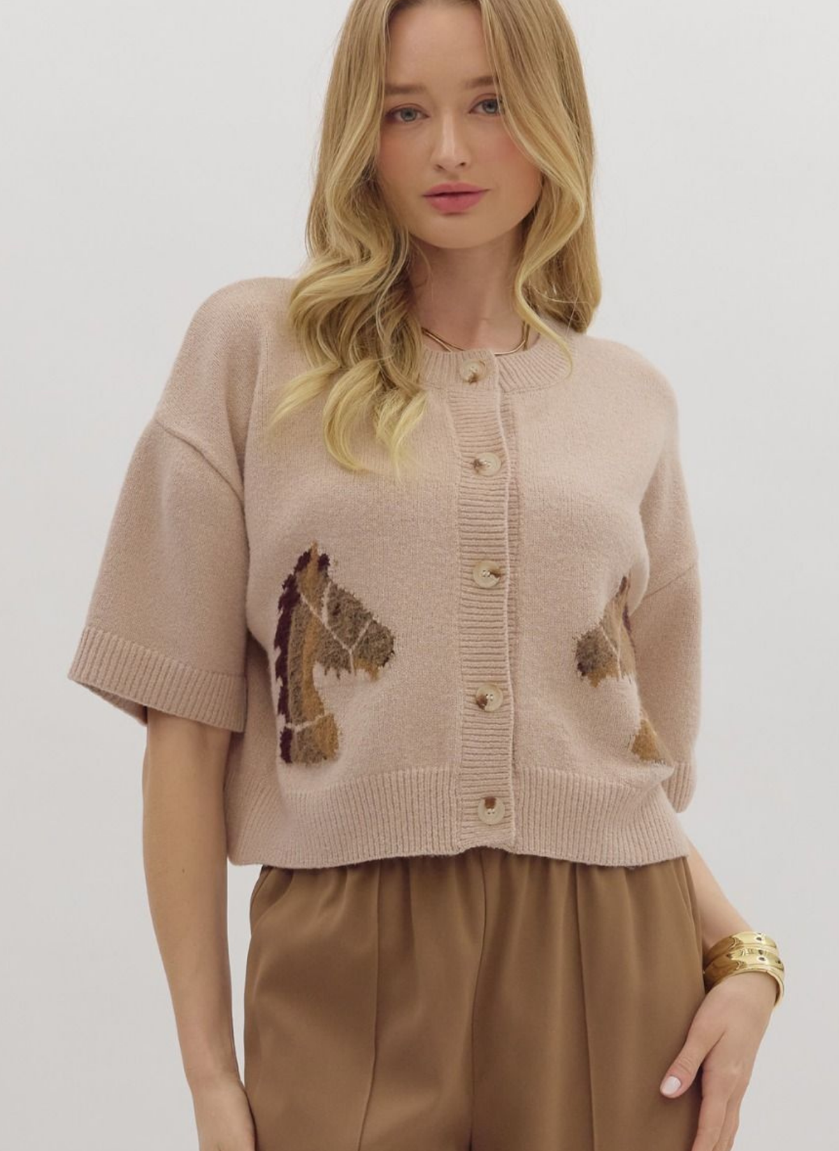 Equestrian Motif Cardigan
