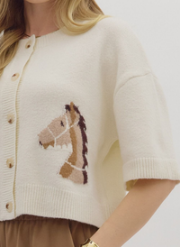 Equestrian Motif Cardigan