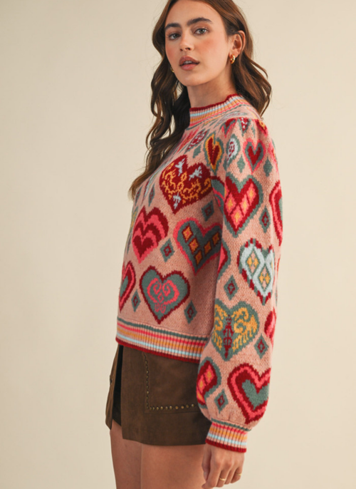Full Heart Multi Color Sweater