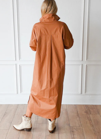 Dani Shirt Dress- Cocoa and Blue