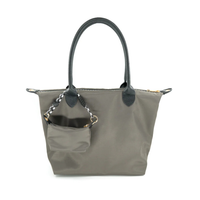 Nylon Shoulder Bag w/ Mini Bag Charm