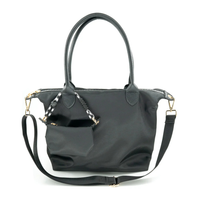 Nylon Shoulder Bag w/ Mini Bag Charm