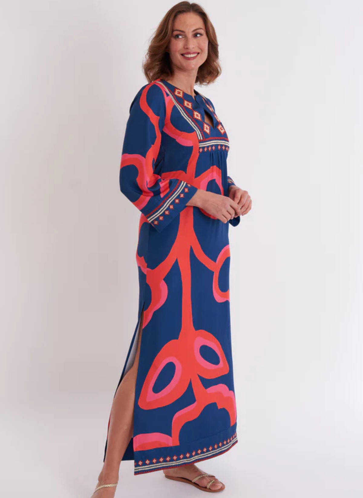 Crispell Caftan- Ocean Fire