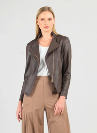 Classic Liquid Leather Zip Jacket