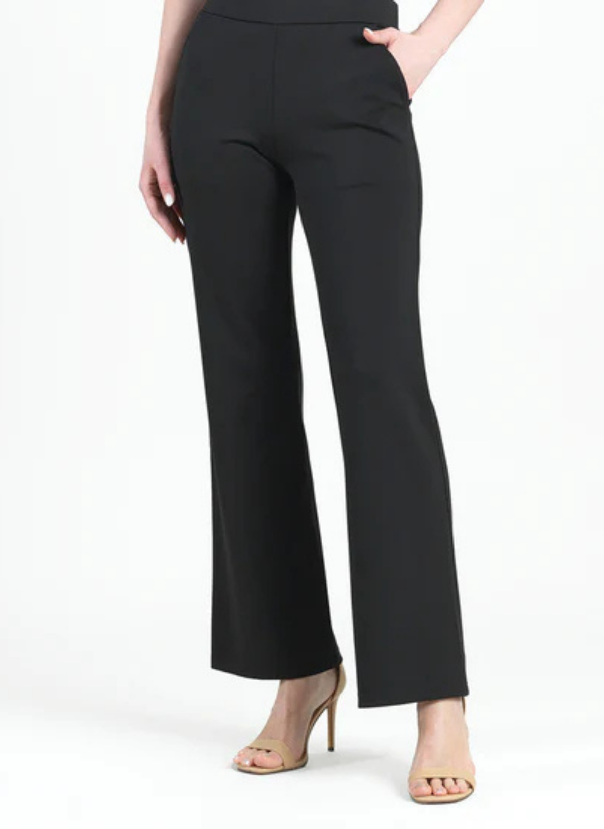 Rayon-Ponte Loose Leg Pocket Pant
