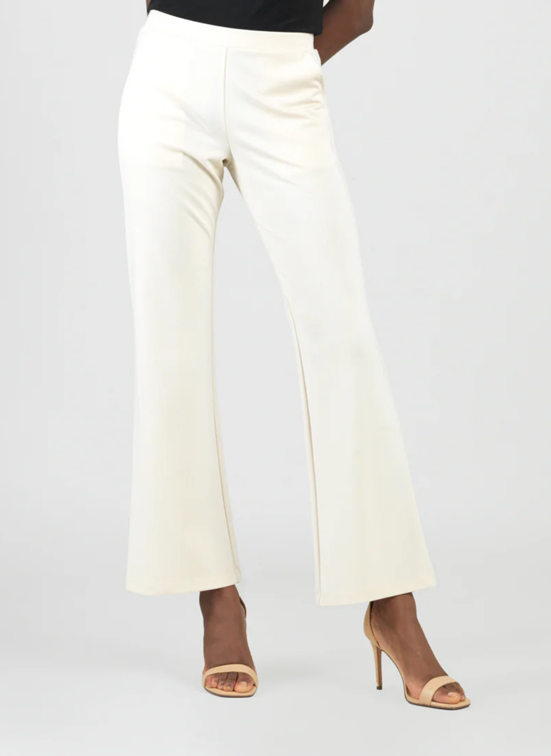 Rayon-Ponte Loose Leg Pocket Pant