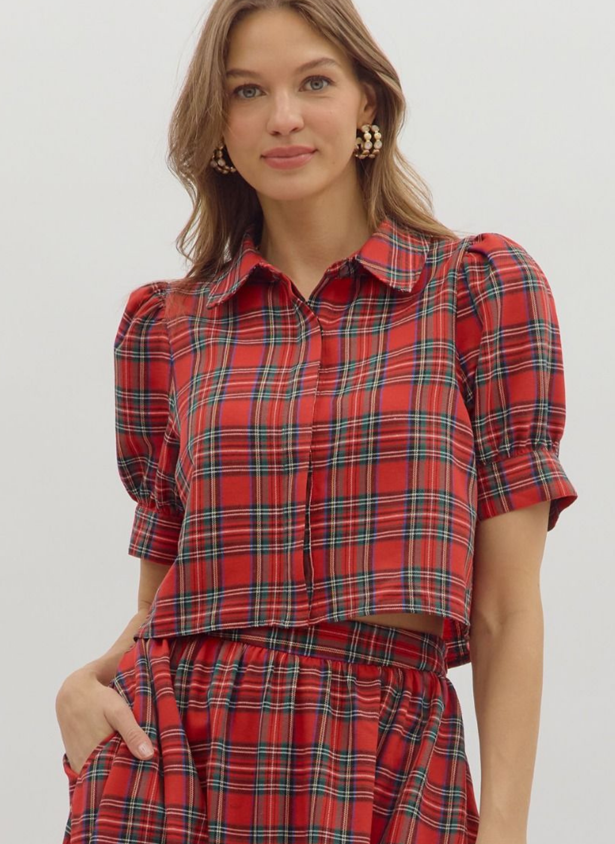 Holiday Plaid Blouse