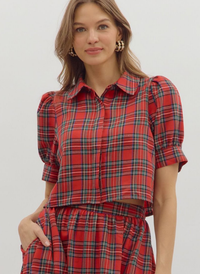 Holiday Plaid Blouse