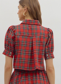 Holiday Plaid Blouse