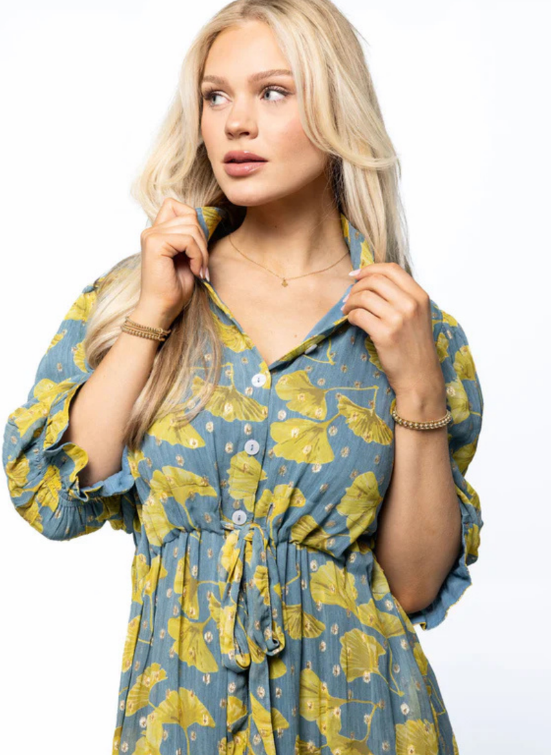 Catherine Lurex Dress- Ginko Garden