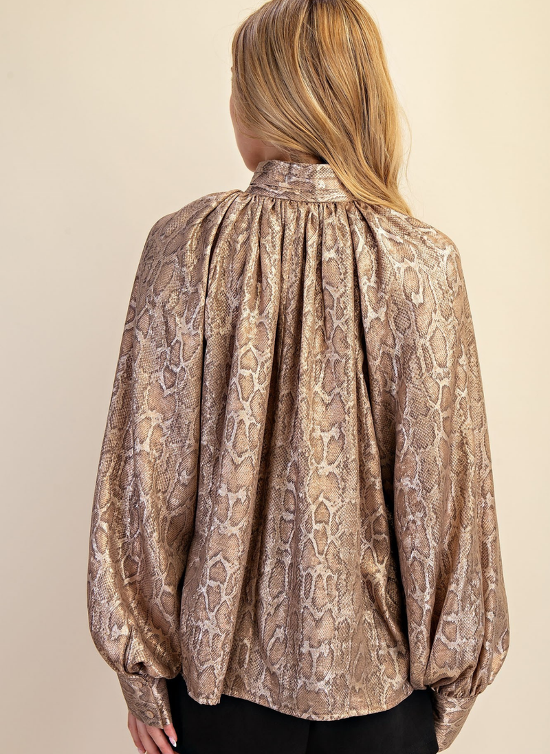Tie Neck Snake Blouse