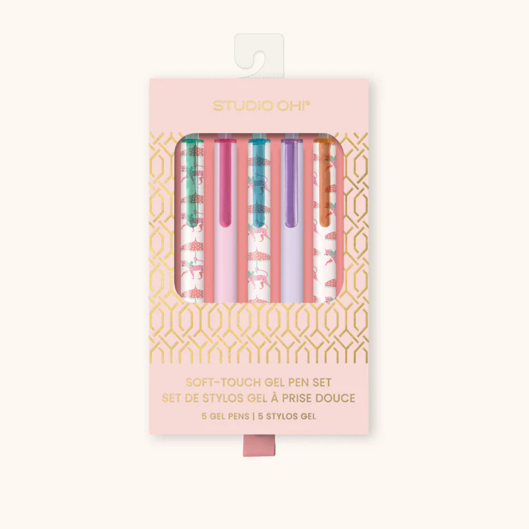 5 Piece Soft-Touch Gel Pen Set