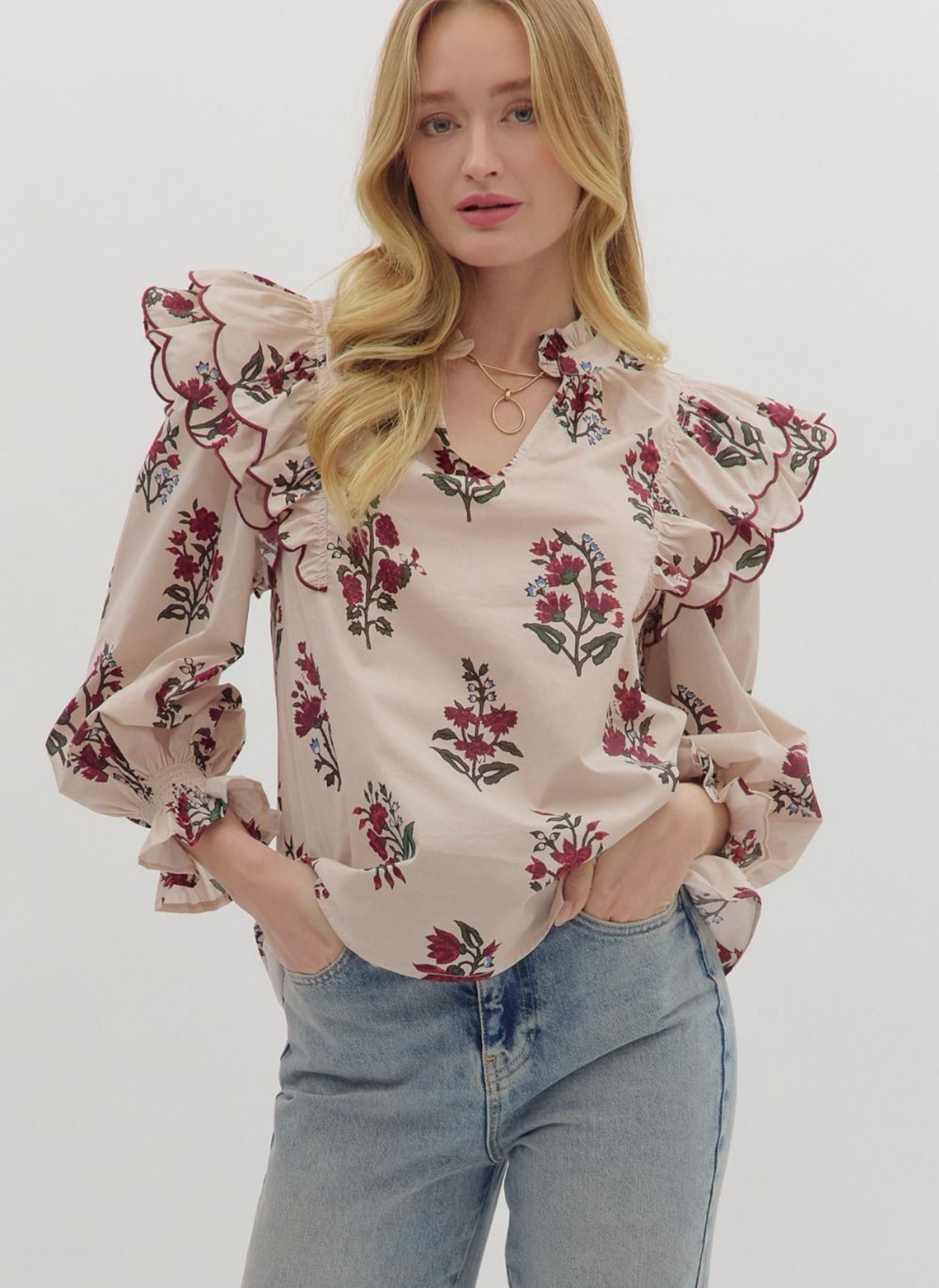 Ramona Ruffle Floral Blouse